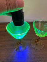 Vintage Amber-tone Stemmed Uranium Glass Goblet Set of 2