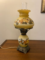 Vintage Accurate Casting Hand Painted Floral Hurricane Lamp