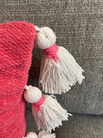 Hot Pink Throw Pillow Halloween Ghost Decor with Tassels