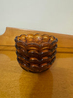 Vintage Amber Glass Imperial Dessert Bowl Set of 4