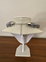 Silver-tone Braided Glass Beaded Necklace