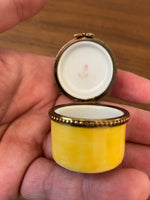 Limoges France Small Porcelain Trinket Box Cat