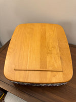 Longaberger Recipe Basket With Plaid Cloth Liner Wood Lid