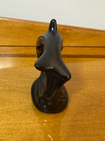 Handmade Burnished Black Ceramic Dolphin Figure