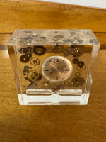 Vintage Lucite Paperweight Hourglass Exploded Watch Art Rare MCM