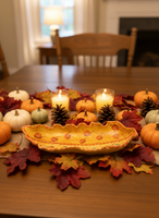 Ceramic Leaf Shaped Fall Italian Bowl Oval