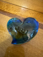 Handmade Luili Gongfang Glass Art Paperweight Blue-Amber Cow