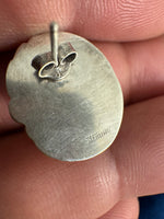 Sterling Silver Earrings Navajo Mother Pearl Oval Stud