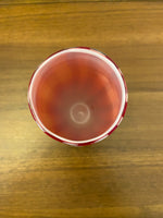 Vase Handblown Red White Pepper-Mint Glass Vase Pier1