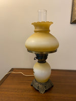 Vintage Accurate Casting Hand Painted Floral Hurricane Lamp