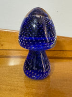 Vintage Pairpoint Cobalt Blue Art Glass Paperweight Mushroom | 34% Lead Crystal Cape Cod MA Hand Blown