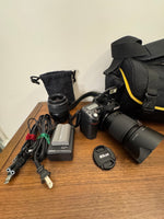 Nikon D80 Digital Camera with 2 Lenses and Carry Case Charger and Battery, Cable, Adopter
