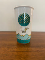 Starbucks Hot Air Balloon Design Porcelain Coffee Tumbler Mug 12oz Replaced Lid