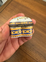 Vintage Porcelain Heart Shaped Jewelry Trinket Box