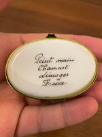 Vintage Limoges Chamart France Sleeping Cat Trinket Box