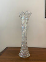 Vintage Iridescent Clear Glass Vase