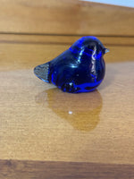 Vintage Art Blue Glass Blue Bird Figurine