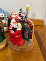 Vintage Santas Best Christmas Lighted Musical Decoration Set of 6
