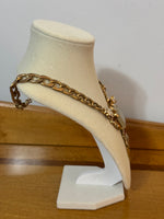 Vintage J Crew Gold-tone Rhinestone Dangle Pendant Necklace
