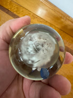 Handmade Glass Art Paperweight Flowers in Clear