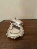 Vintage Ornate Rectangular Silver-plated Lidded Butter Dish