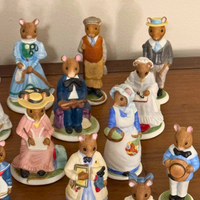 Vintage Franklin Mint Porcelain Mice Knick-Knack Set 20