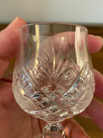 Vintage Cut Diamond Glass Cristal Brandy Glasses Set of 4
