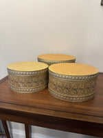 Vintage Oval Printed Embossed Cardboard Gift Box Set