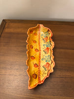 Ceramic Leaf Shaped Fall Italian Bowl Oval