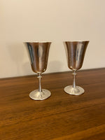 Vintage E. L. Italian Goblets Silverplated Set of 2