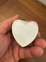 Vintage Small Porcelain Heart Shaped Jewelry Trinket Box