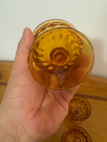 Vintage Amber Glass Whitehall Footed Dessert Cups Set of 4