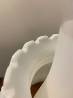 Vintage Milky Glass Hobnail Raffled Hurricane Lamp