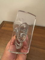 Clear Glass Seashell Shaped Nautilus Vase Bookend