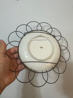 Vintage Christ Last Supper Wall Porcelain Plate with Framed Wired-work