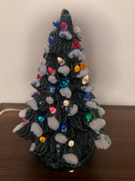 Ceramic Vintage Xmas Tree with Plastic Lights