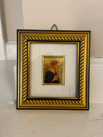 Vintage Italian 23kt Gold Leaf Miniature Reproduction of Master Piece Madonna