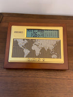Vintage Seiko World Time Desk Clock Model QHL020B