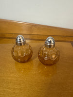 Vintage Amber Glass Imperial Salt and Pepper Shaker Set