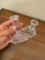 Vintage Clear Crystal Glass Candle-stick Holder