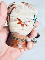 Handmade-Glazed Egg Cups Footed