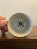 Anthropologie Bistro Tile Stoneware Monogram C Mug – Black, White & Gold Honeycomb 15 oz