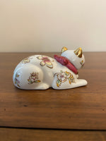 Vintage Japanese Franklin Mint Satsuma Cat Figurine 1986