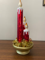 LED Illuminated Mercury-Glass Candles Christmas Holiday Decor