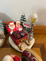 Vintage Santas Best Christmas Lighted Musical Decoration Set of 6