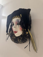 Vintage Ceramic Arlequin Jester Mask Wall Decor