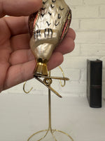 Christmas Blown Glass Owl on Clip Ornament