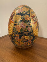 Vintage Porcelain Egg Hand-painted Gilded Geisha Women China