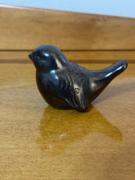 Handmade Burnished Black Ceramic Bird Figure