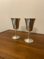 Vintage E. L. Italian Goblets Silverplated Set of 2